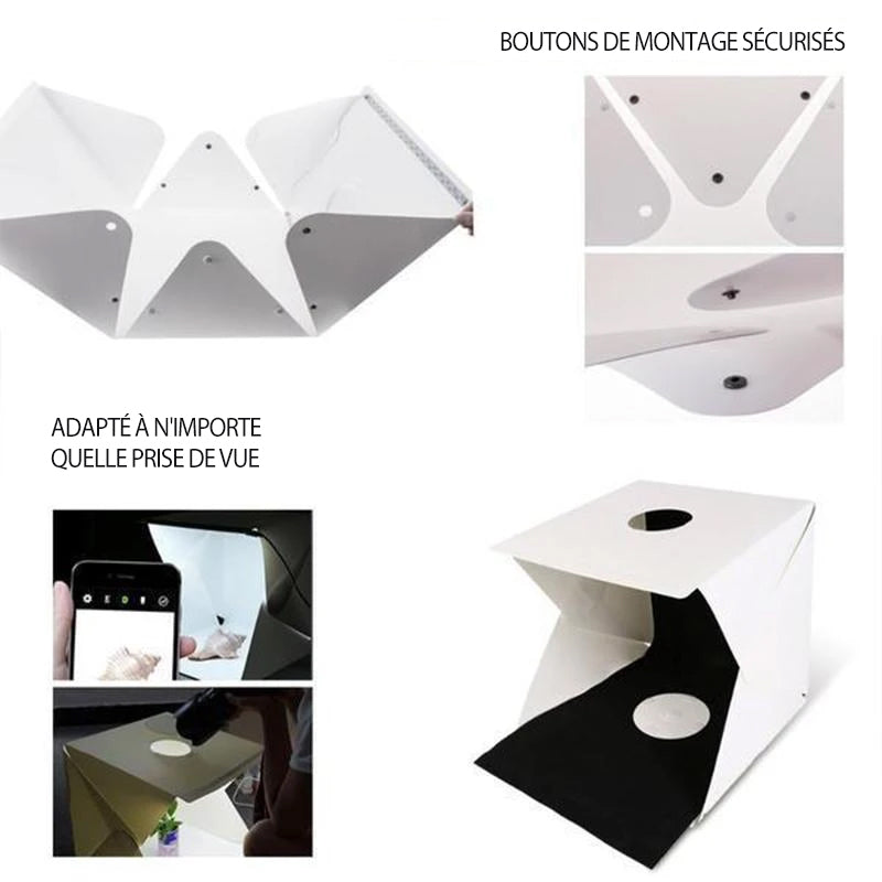 Home Studio Lightbox for Photography - Built-in LED, USB Powered, 13" x 13", view 5