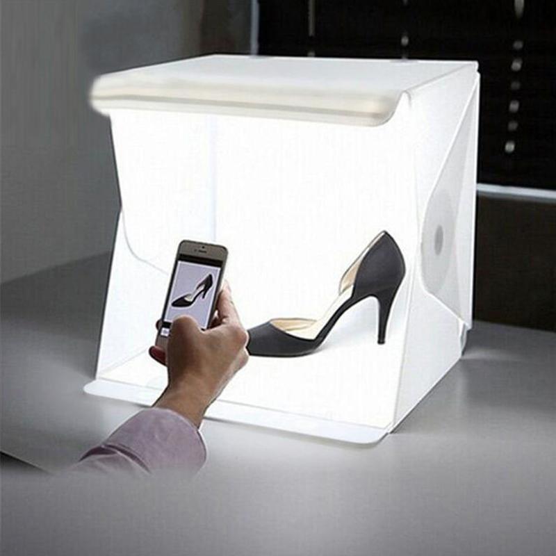 Home Studio Lightbox for Photography - Built-in LED, USB Powered, 13" x 13"