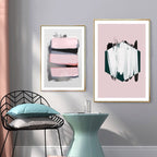 Elegant Pink Watercolor Ink Canvas Wall Art for Home Decor | Welvere-Welvere
