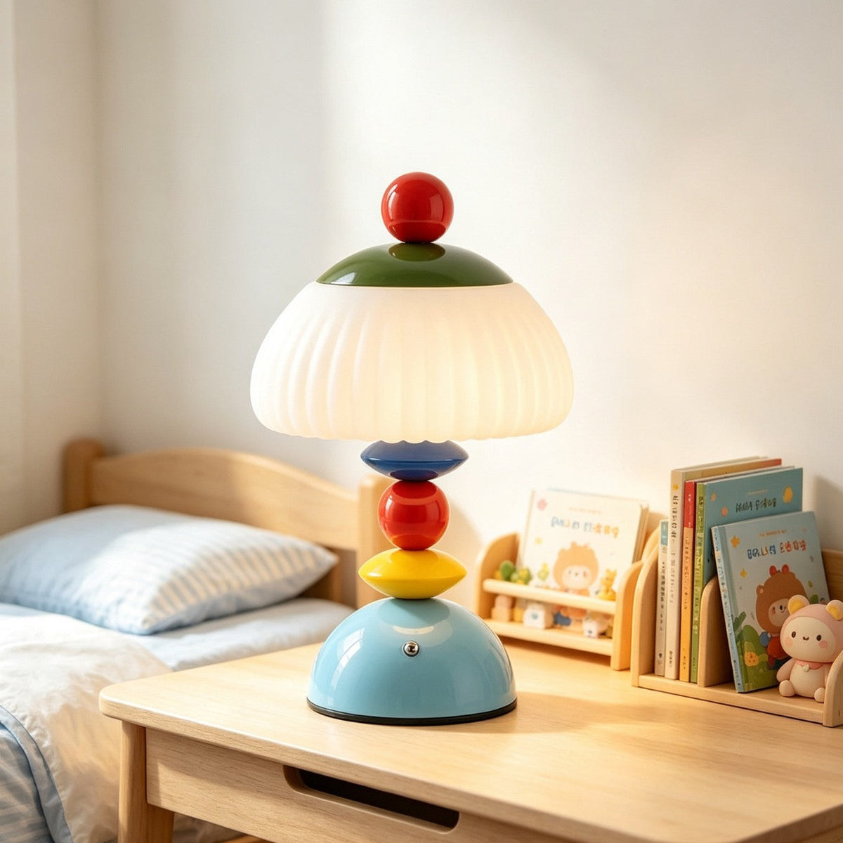 Playful Decorative Desk Lamp with Colourful Stacked Design