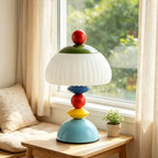 Playful Decorative Desk Lamp with Colourful Stacked Design
