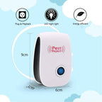 Plug-In Ultrasonic Insect Repellent, 22–65 kHz, White ABS