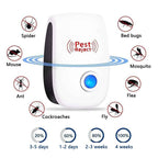 Plug-In Ultrasonic Insect Repellent, 22–65 kHz, White ABS