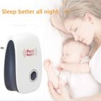 Plug-In Ultrasonic Insect Repellent, 22–65 kHz, White ABS