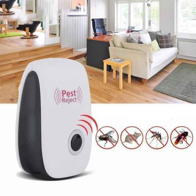 Plug-In Ultrasonic Insect Repellent, 22–65 kHz, White ABS