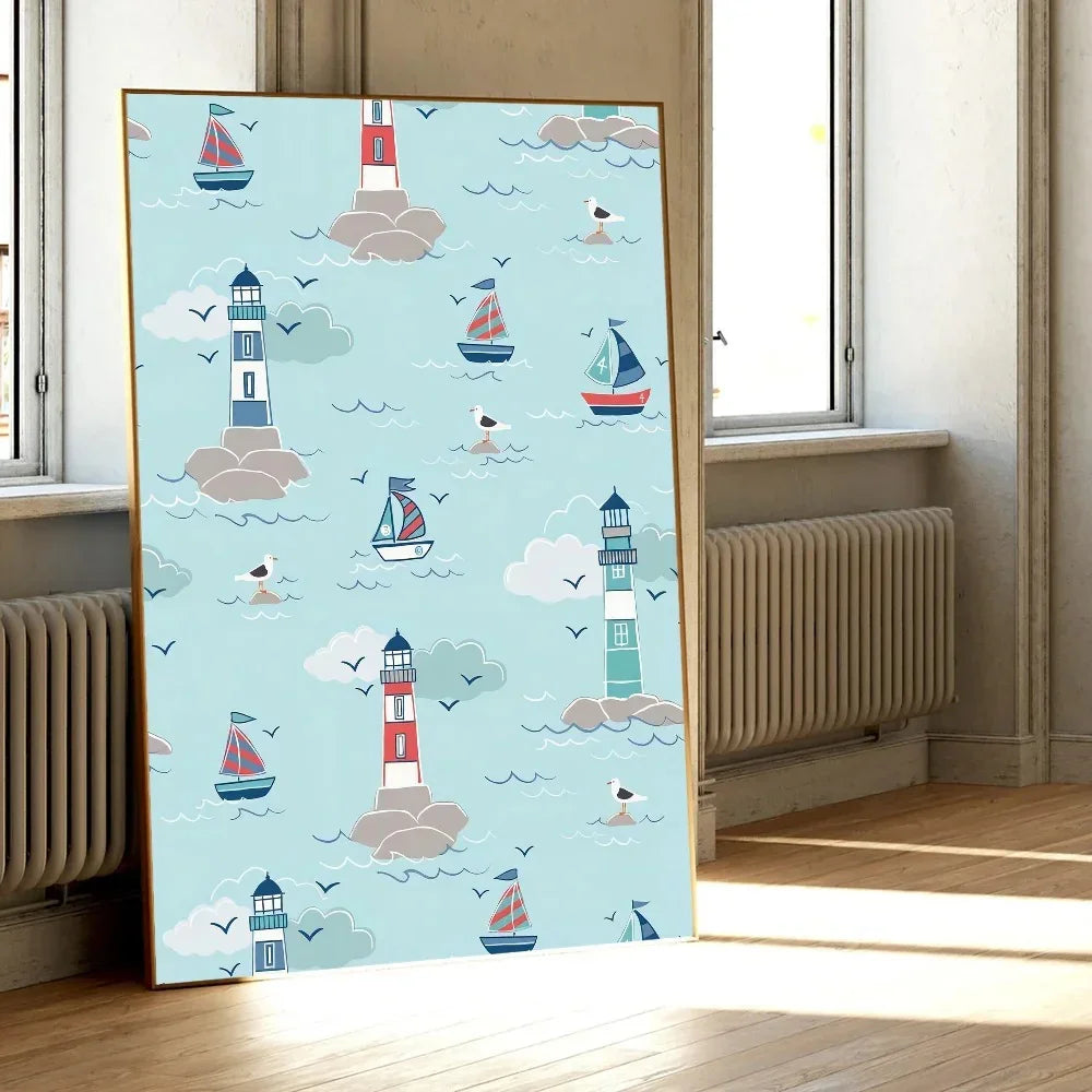 Plum Sea Surf Beach Poster-Welvere