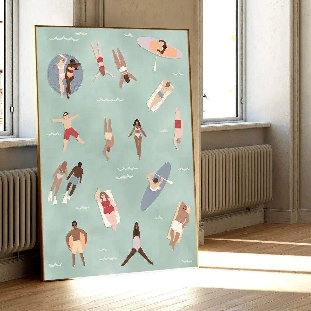 Plum Sea Surf Beach Poster-Welvere