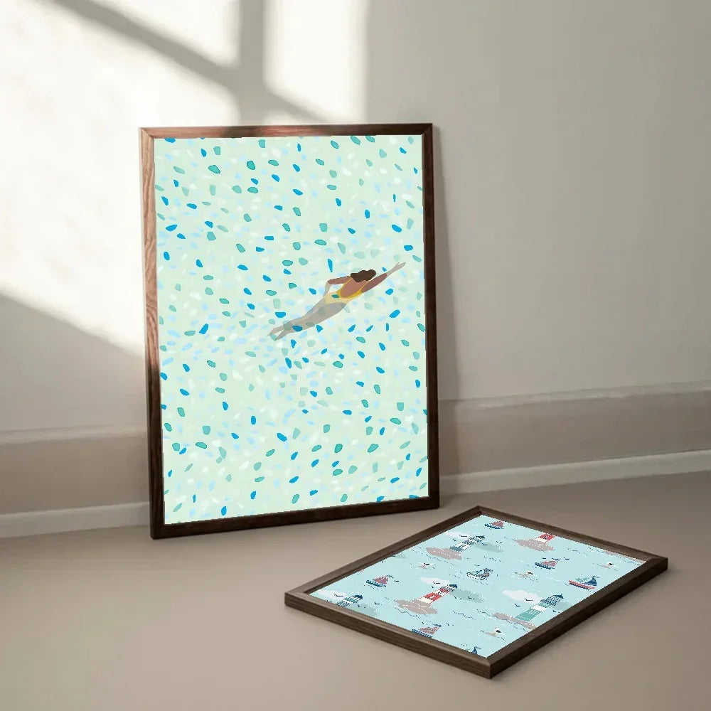 Plum Sea Surf Beach Poster-Welvere