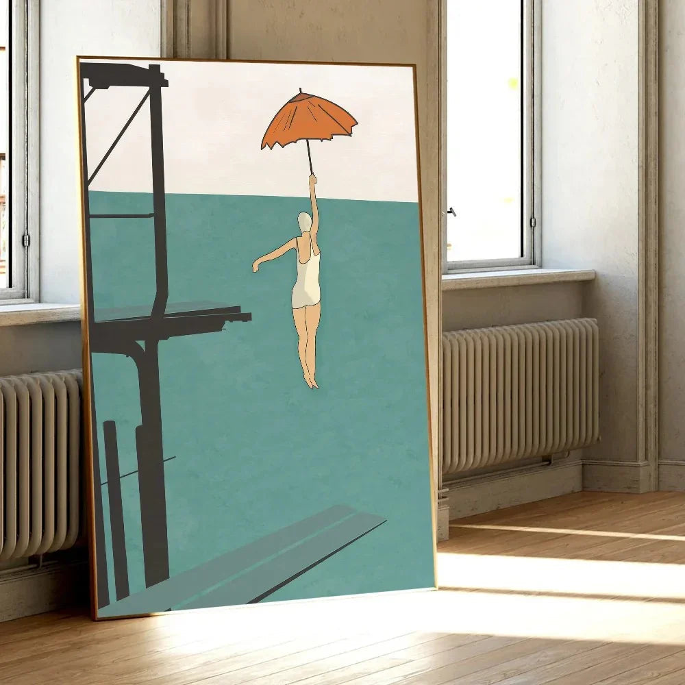 Plum Sea Surf Beach Poster-Welvere