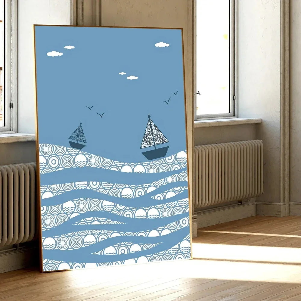 Plum Sea Surf Beach Poster-Welvere