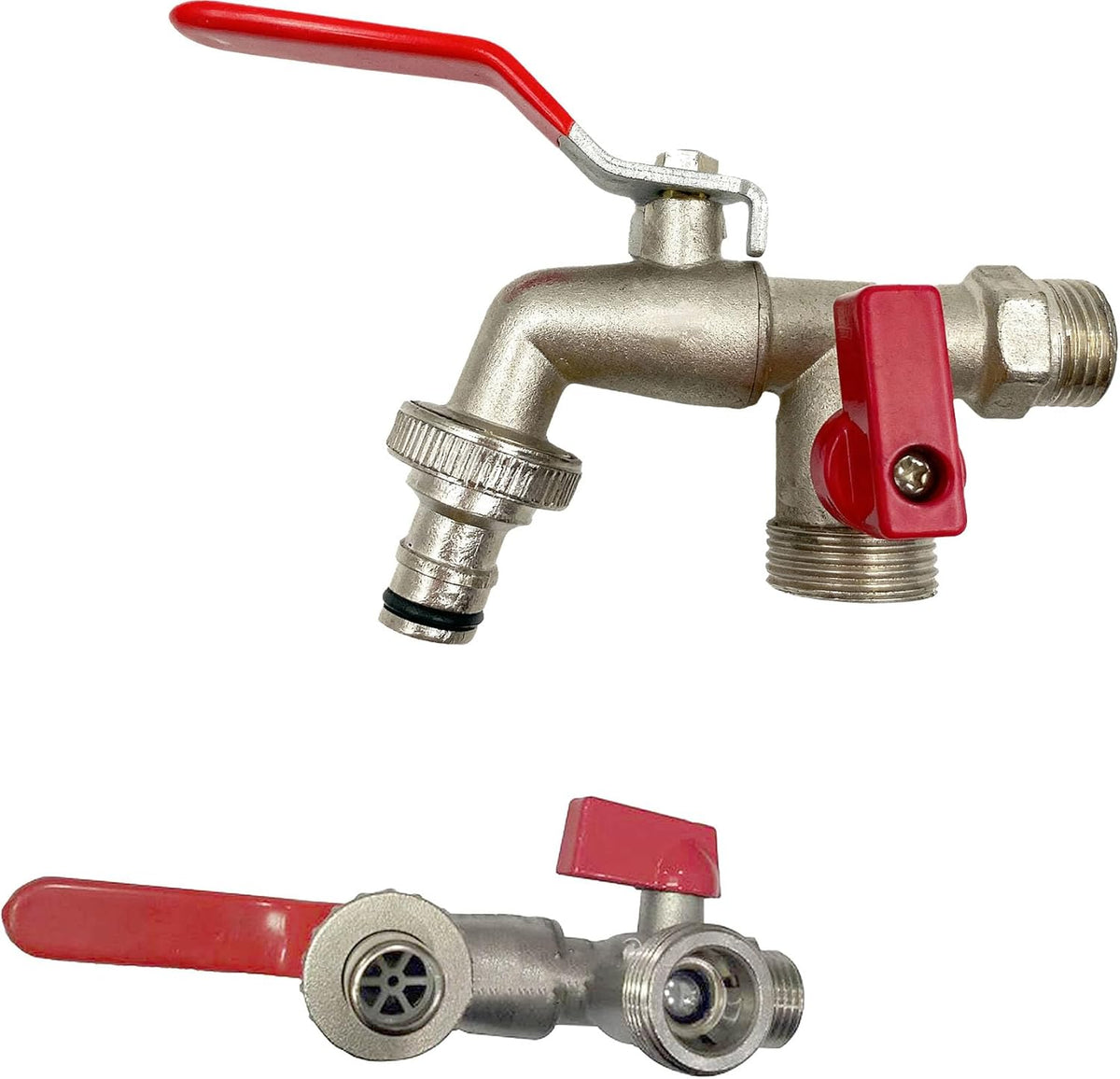 Double Water Tap Stainless Steel Outdoor - 2 Outlets, 1/2" BSP Thread