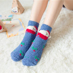 Plush Coral Fleece Christmas Socks with Gift Box