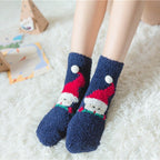 Plush Coral Fleece Christmas Socks with Gift Box