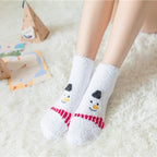 Plush Coral Fleece Christmas Socks with Gift Box
