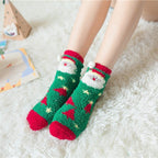 Plush Coral Fleece Christmas Socks with Gift Box