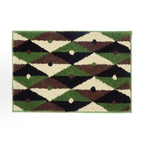 Plush Geometric Bathroom Mat with Absorbent Fibres and Non-Slip Backing