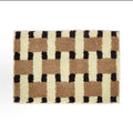 Plush Geometric Bathroom Mat with Absorbent Fibres and Non-Slip Backing