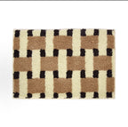 Plush Geometric Bathroom Mat with Absorbent Fibres and Non-Slip Backing