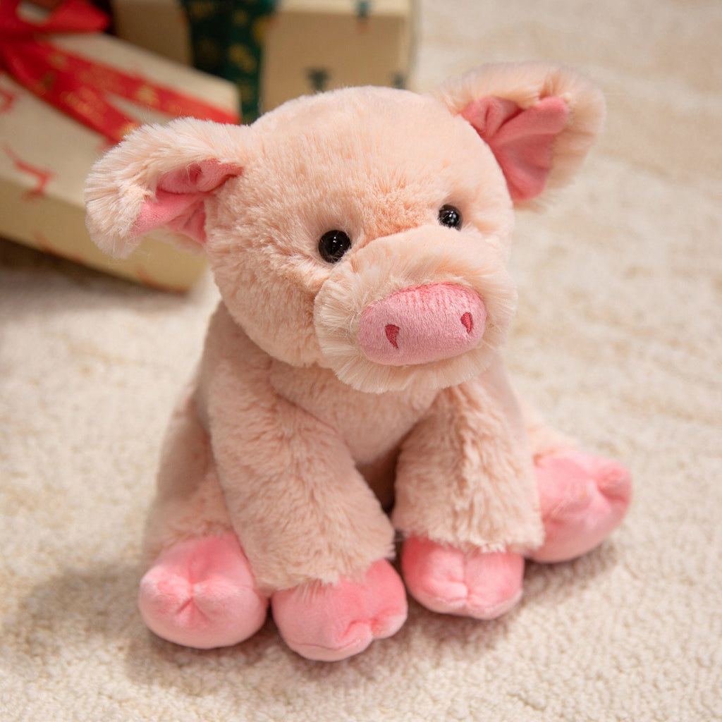 Plush Lamb Soft Toy with Faux Fur and Embroidered Features, 9 inch
