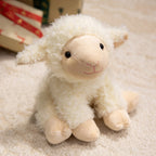 Plush Lamb Soft Toy with Faux Fur and Embroidered Features, 9 inch
