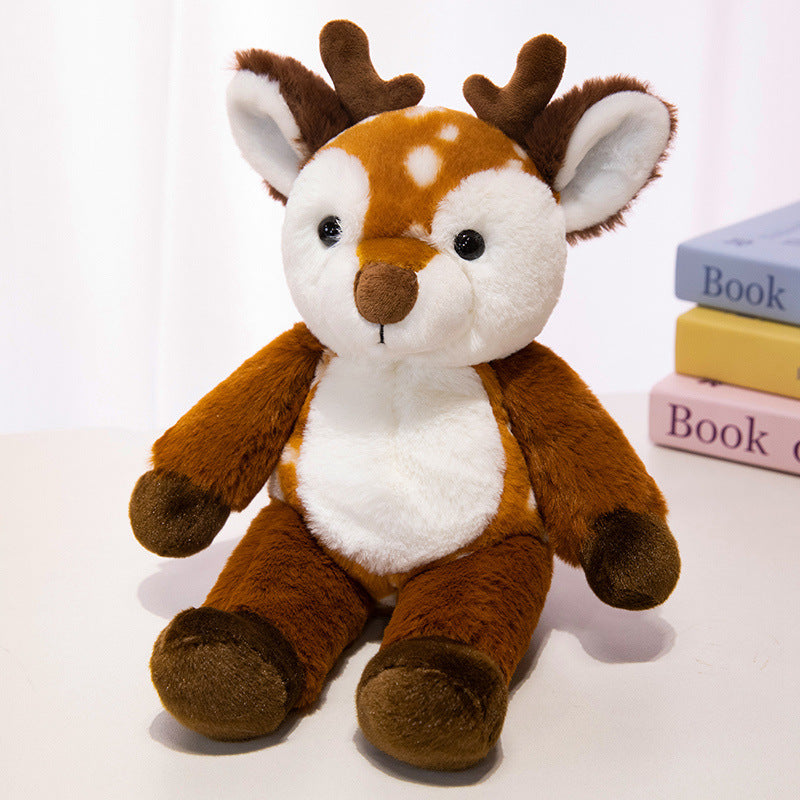 Plush Lamb Soft Toy with Faux Fur and Embroidered Features, 9 inch