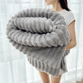 Plush Ribbed Throw Blanket