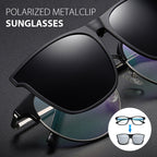 Polarised Clip-On Folding Sunglasses, Oval 60x54mm Lenses