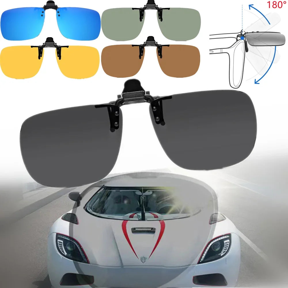 Polarised Clip-On Sunglasses for Glasses, Rectangular or Aviator Style