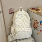 Polka Dot Patterned Backpack with Padded Adjustable Straps