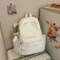 Polka Dot Patterned Backpack with Padded Adjustable Straps