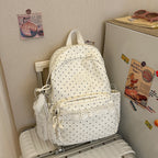 Polka Dot Patterned Backpack with Padded Adjustable Straps
