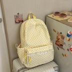 Polka Dot Patterned Backpack with Padded Adjustable Straps