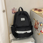 Polka Dot Patterned Backpack with Padded Adjustable Straps
