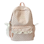 Polka Dot Patterned Backpack with Padded Adjustable Straps