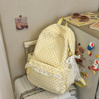 Polka Dot Patterned Backpack with Padded Adjustable Straps