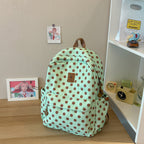 Polka Dot School Backpack with Multiple Compartments