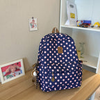 Polka Dot School Backpack with Multiple Compartments