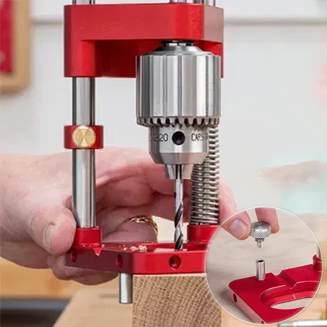 Portable Adjustable Drill Press Guide Jig for Handheld Drills