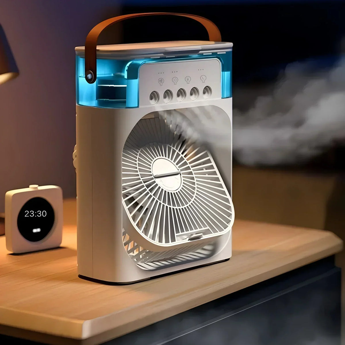 Portable Air Cooler Fan with LED Light and 600ml Water Tank