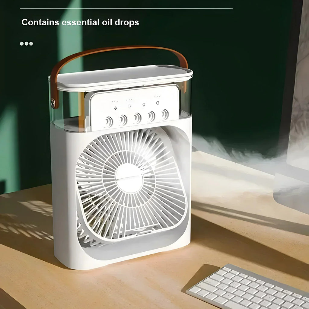 Portable Air Cooler Fan with LED Light and 600ml Water Tank