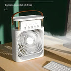 Portable Air Cooler Fan with LED Light and 600ml Water Tank