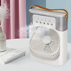 Portable Air Cooler Fan with LED Light and 600ml Water Tank