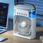 Portable Air Cooler Fan with LED Light and 600ml Water Tank
