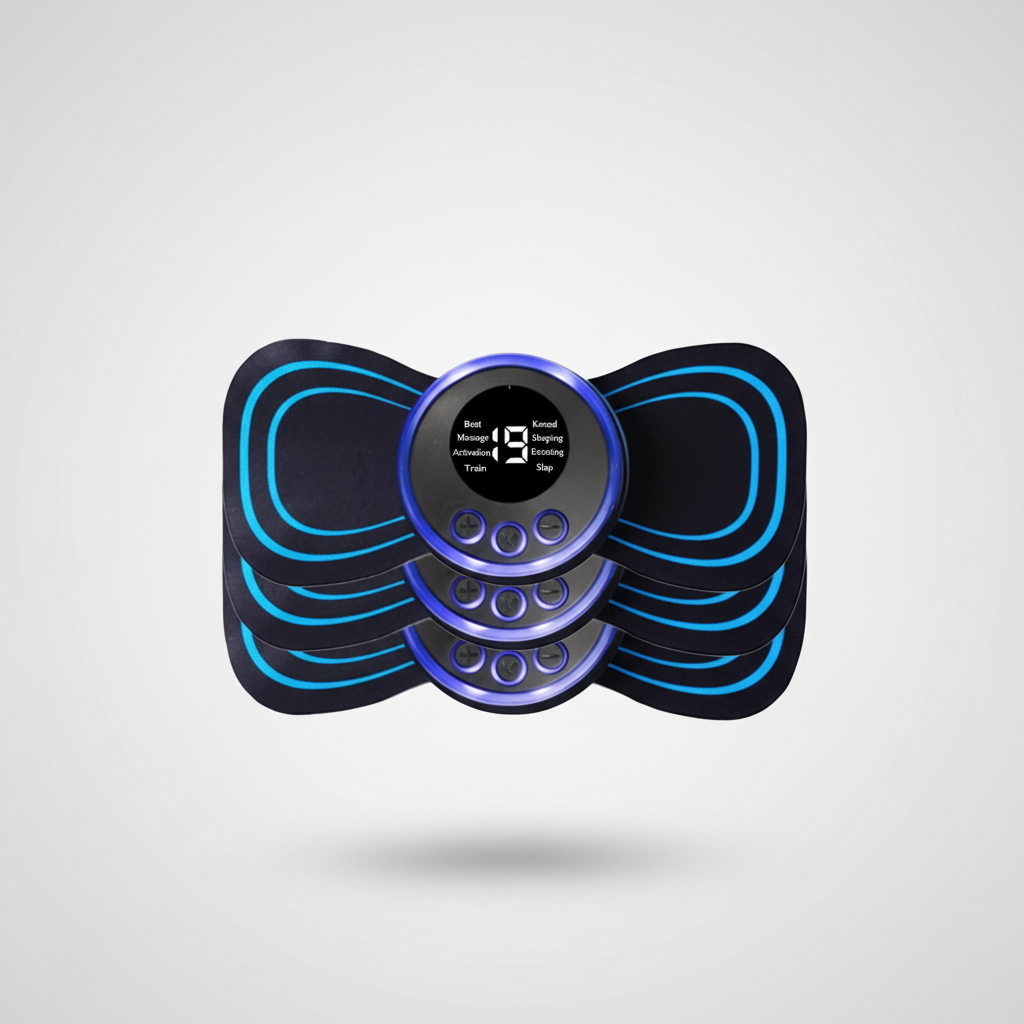 Portable EMS Massage Pad with Remote Control and Reusable Patches