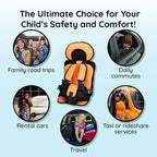 Portable Foldable Child Car Booster Seat, Five-Point Harness