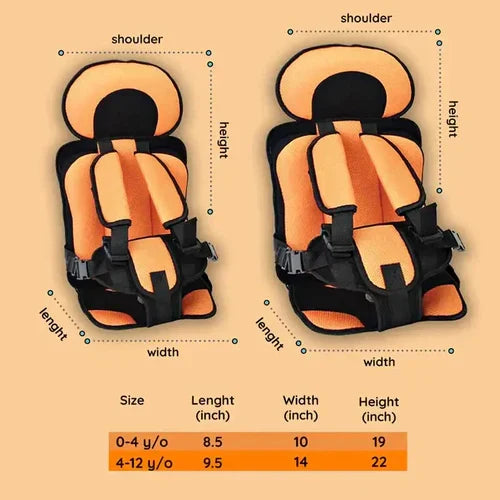 Portable Foldable Child Car Booster Seat, Five-Point Harness