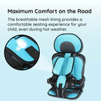Portable Foldable Child Car Booster Seat, Five-Point Harness
