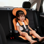 Portable Foldable Child Car Booster Seat with Five-Point Harness