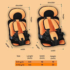 Portable Foldable Child Car Booster Seat with Five-Point Harness