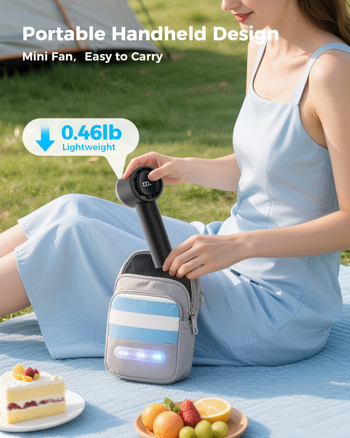 Portable High-Speed Handheld Turbo Fan with LED Display